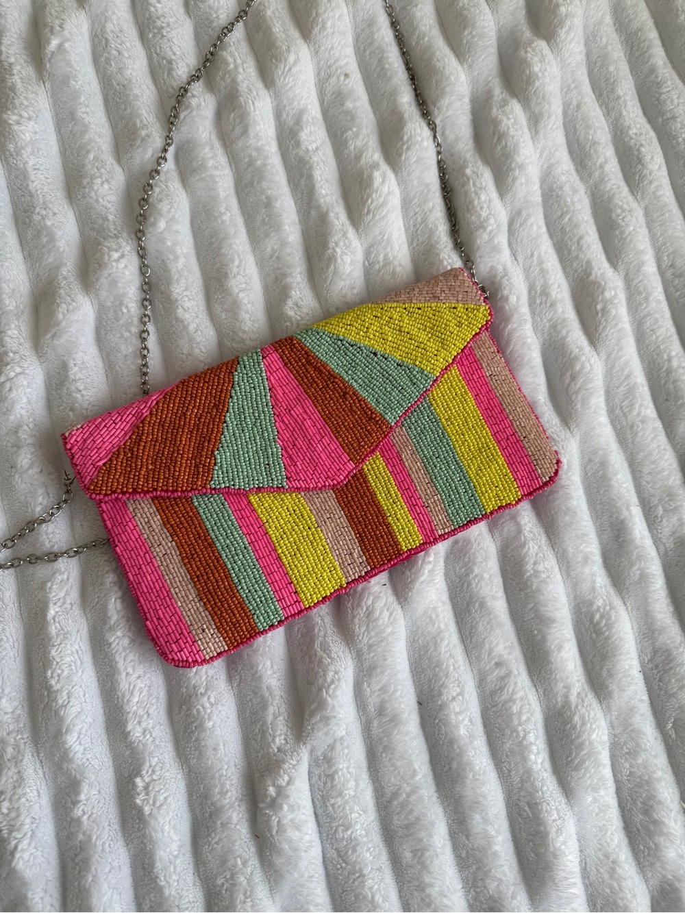 Colorful Beaded Envelope Crossbody - multicolor